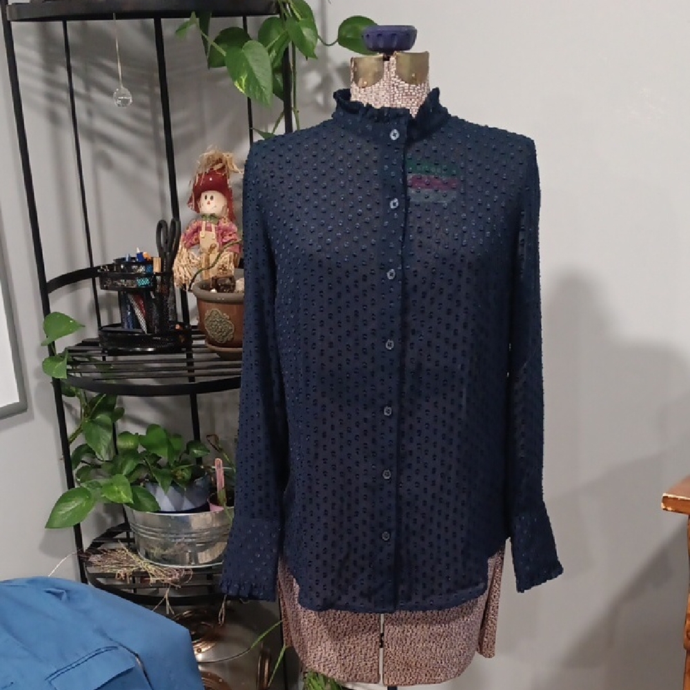 Banana Republic Classic Fit Navy Blouse
